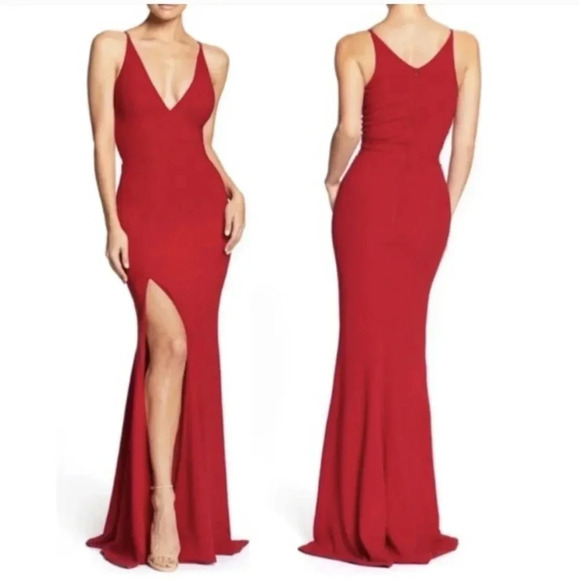 Dress The Population Iris Red Maxi Dress Trumpet Size Small - Picture 2 of 10